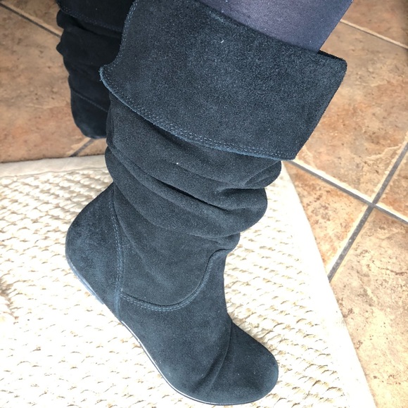 Steve Madden Black Suede Bonanza Boots - Picture 1 of 6